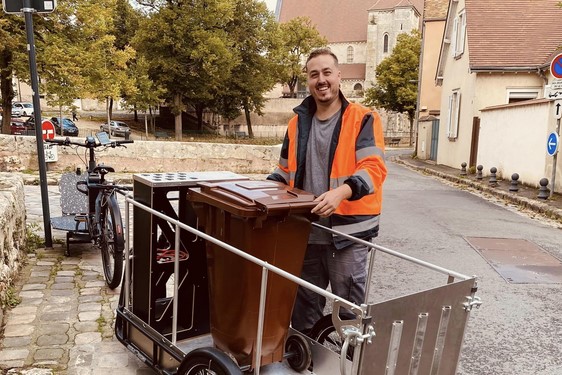 Collecte des biodéchets en vélo cargo